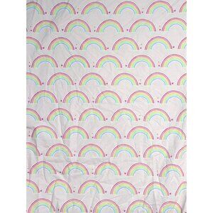 Pottery Barn Kids Rainbow Print Full/Queen Duvet Cover 90"x88" Pink Multicolor C